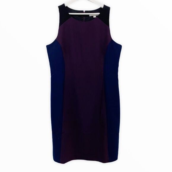 LOFT Women's Color Block Sheath Dress size 14 - Picture 1 of 6
